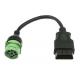 Green Deutsch 9 Pin J1939 Male to J1962 OBD2 OBD-II Male CAN Bus Cable