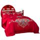Customized Color 100% Cotton JC 60S Red Bedding Set for Dreamlike Style Luxury Wedding