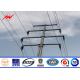 8m 2.5KN Transmission Line Electrical Power Pole With Cross Arm