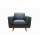 Plus Split Cover Single Seat Leather Sofa Timber Plinth Single Seater Leather Armchair