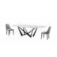 Luxury Classical French Hotel Kitchen Dining Room Table Marble Dinning Table 6 Dining Chairs