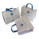 White and Blue 85gsm Nonwoven Fabric Carrier Bags With Matt Coated,White Piping,Button,Blue Handle Resable & Durable Bag