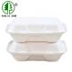 100 Natural Renewable Bagasse Clamshell Box Meal Prep Containers Eco Friendly