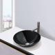 420mm Tempered Glass Sink Black Bathroom Countertop Wash Basins