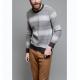 100 Cotton Knit Pullover Sweater Frequency Ombre Stripe For Adult Male