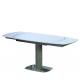 Extended Durable Glass Steel Dining Table Multifunctional With Glass Top
