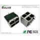 Stacked 2x2- RJ45 with transformer RJ45 JACK