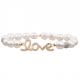 2023 ideal wedding gift Glass White Pearl And Brass Zircon LOVE Stretchy  Handmade Beads Bracelets