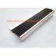 Anti Slip Aluminum Stair Nosing , Stair Safety Treads Nosings With Black PVC Rubber