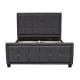 Platform Upholstered Bed Frame Fabric Button With Footboard