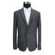 Male Blazer Jackets Pocket Zipper Dark Grey Woolen Business Suits Style