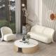 Living Room Furniture Modern Fabric Sofa Set White Flannelette Couch