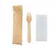 Wooden Biodegradable Eco Friendly Disposable Forks With Napkin 160mm
