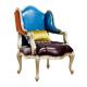 Luxury Living Room Furniture Wooden Frame Leather Antique Leisure Arm Chair