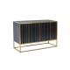 Gold Stainless Steel Double Doors Metal Console Cabinet Luxury Style