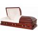 Compact Solid Mahogany Wooden Coffin , Eco Friendly Caskets Non Toxic