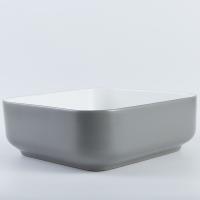 Non-Leakage Square Ceramic Bathroom Sink No Seams Retro Grey Wash Basin
