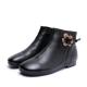 S225 Literary low-barrel hand-made clear women's short boots top layer cowhide flat bottom fashion all-match women's sho