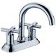 Chrome Polished Basin Mixer Faucet with Two Handles for Bathtub , European Style