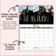12 X 12 Inches Custom Wall Calendar with Spiral Bound and December End Month