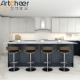 Grey and Blue Color Customized Kitchen Cabinet in L Shape Design for Modern Kitchen from Foshan
