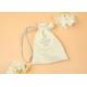 White Color Small Flannel Velvet Gift Pouch With Drawstring Ropes With Metal Buckle