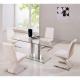 clear tempered glass dining table and chairs xydt-045