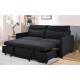 Hot sale black breathable linen save space living room sofas sets Convertible sleeper three seater modern sofa bed furni