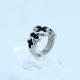 FAshion 316L Stainless Steel Flower Ring With Black Enamel LRX094