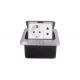 Home / Office Floor Mounted Power Sockets Square Shape Drawnench Silver Color