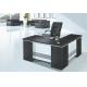 modern wood black L type office manager table furniture in warehouse