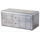 2 Drawers Aluminum Nightstand L100cm Industrial Bedside Cabinet
