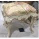 French Classical Style White Dressing Stool Hand - Made Curve 550X440X470 Mm Measure