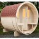 Solid Wood Hemlock Cedar Outdoor Barrel Sauna Wet Steam Traditional Sauna Room