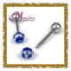 Fashionable shiny tongue rings body piercings jewellry for women with crystal BJ54