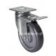 5 130kg Plate Brake PU Caster in Grey Color for Medium Duty Industrial Applications