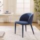 Breathable Blue Upholstered Dining Chair Luxury With Metal Legs
