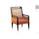 Solid Wood Upholstered PU leather Single Dining Chair No Folded For Hotel Lobby