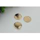 Hanging light gold round shape flat 22 mm width metal logo plate for straps