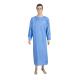 Reinforced 35gsm Sms Isolation Gown Blue Knit Cuffs Operation Coat