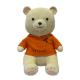 OEM customized super soft teddy bear plush toy bear doll silver fox velvet fabric wearing sweater and hat