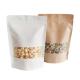 White Kraft Craft Paper Standing Up Pouches Food Packaging Zipper Bags With Window