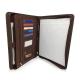 Personalized Leather Padfolio With Zipper , Professional Leather Business Padfolio