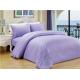 Sateen Stripe Duvet Cover Polyester Cotton Bedding Set 4pcs Solid Color