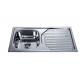 WY-86435 single bowl stainless steel kitchen sink with drain board
