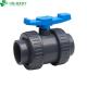 Straight Through Type Channel 21/2 Red/Blue Handle Ppvc True Union Ball Valve Directly
