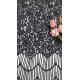 Long Fringes Flowers Pattern  Black Color High Quality Full Width Corded Lace Fabric For Fashin Women Cloth 140cm Width