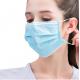 Blue Disposable Face Mask 3 Layer Filtration Non Woven With Elastic Ear Loop