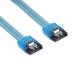Factory Wholesale 7pin SATA Cable female to female with Clip Transparent Blue