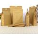 Clear Flat bottom stand up kraft k paper bag without Window